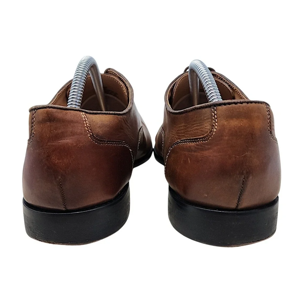Steve Madden Oxford Shoes 13 Men Cognac Leather Cap Toe P-Quins Dress Business